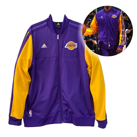2012 NBA LA Lakers Gold & Purple ADIDAS Warmup Suit - Size XL Jacket & Pants - Picture 2 of 6